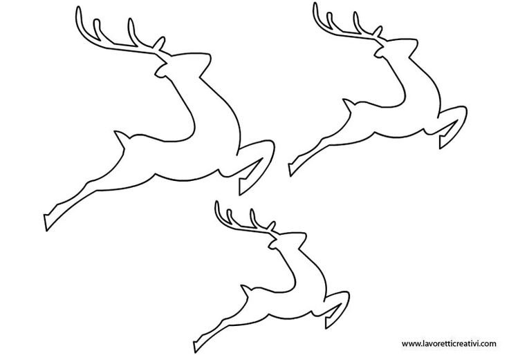 Вытынанки на окна олени новогодние