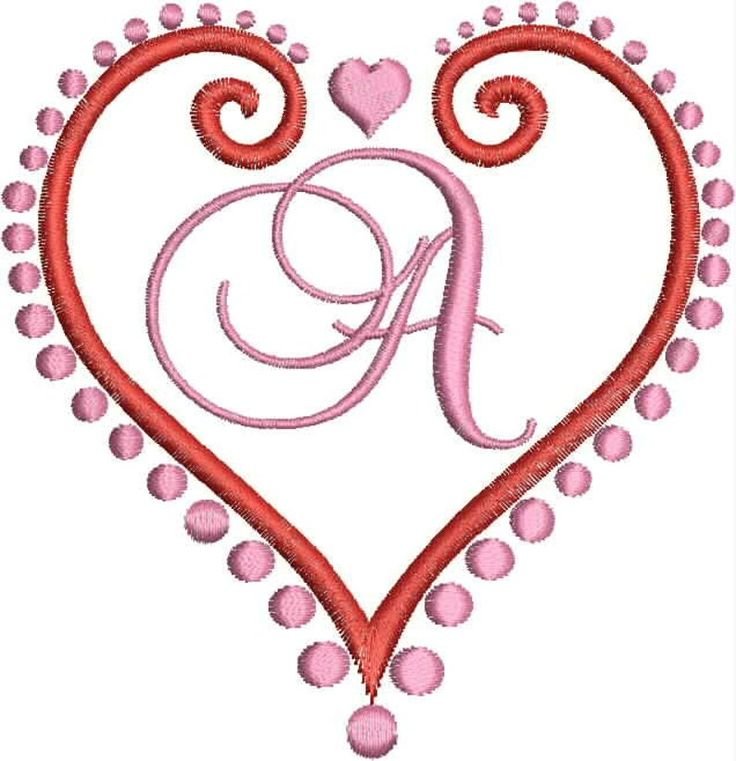 Красивые буквы с сердечками