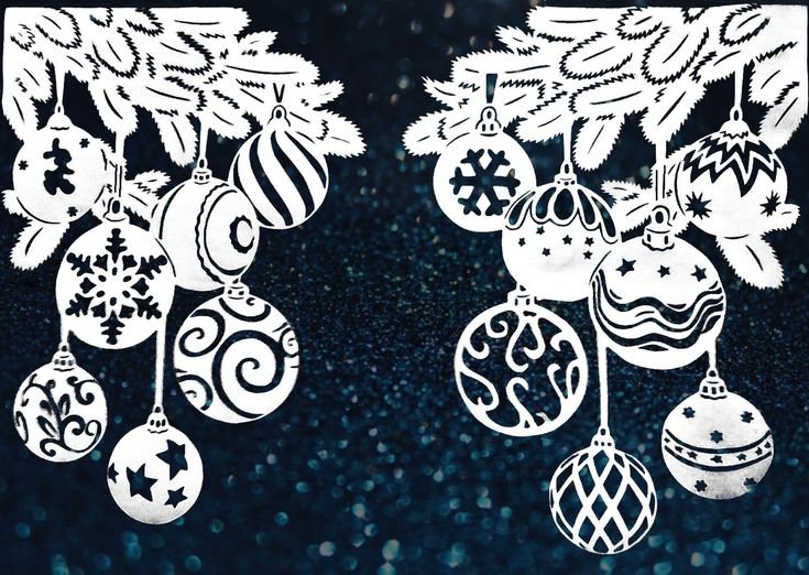 Украшение окон вытынанками к новому году