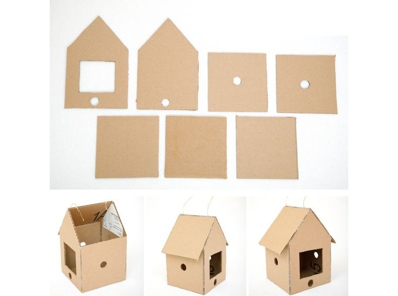 Домик для птиц из коробки