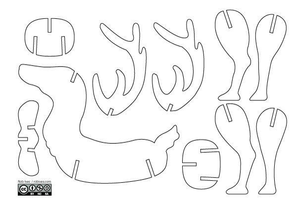 Трафарет оленя из картона