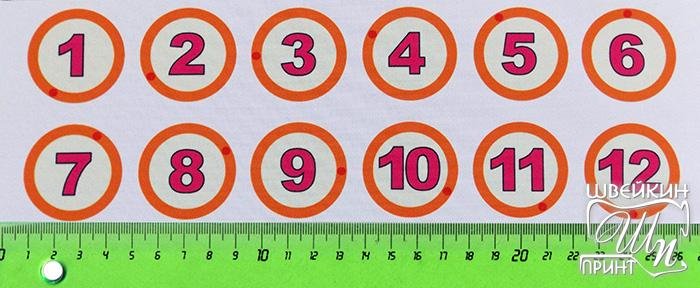 Разноцветные цифры в кружках