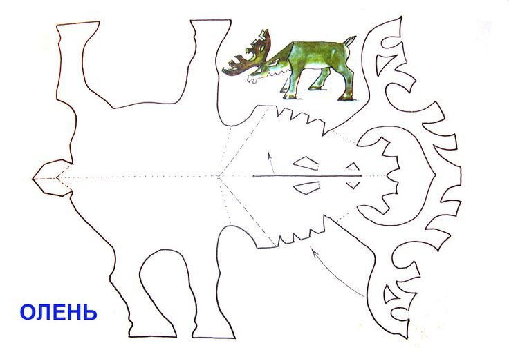 Олень трафарет объемный