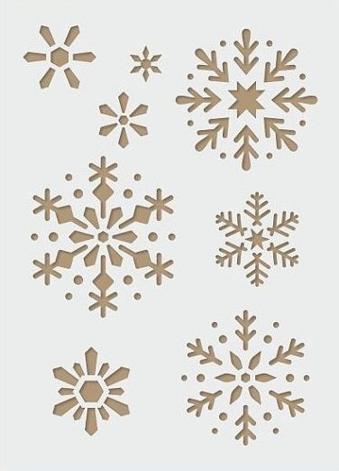 Снежинка трафарет для краски