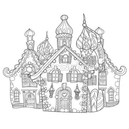 Терем раскраска для детей