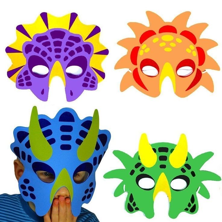 Маска динозавра бумажная