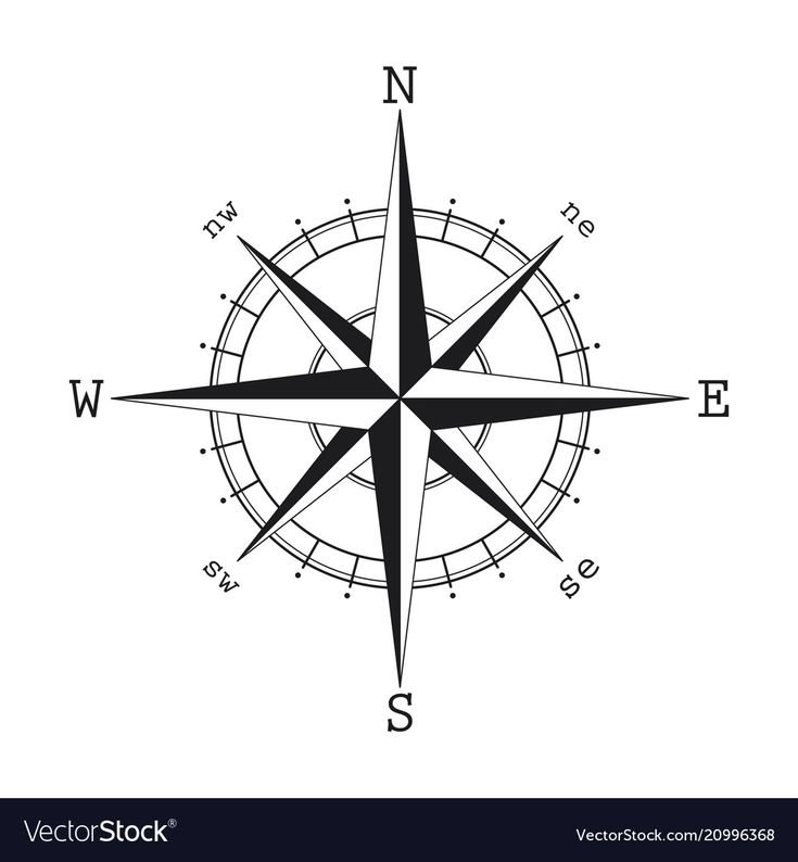 Тату компас роза ветров эскиз