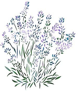 Трафареты цветов лаванды