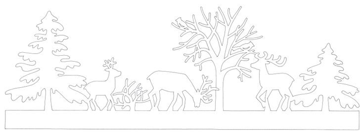 Трафарет на подоконник на новый год