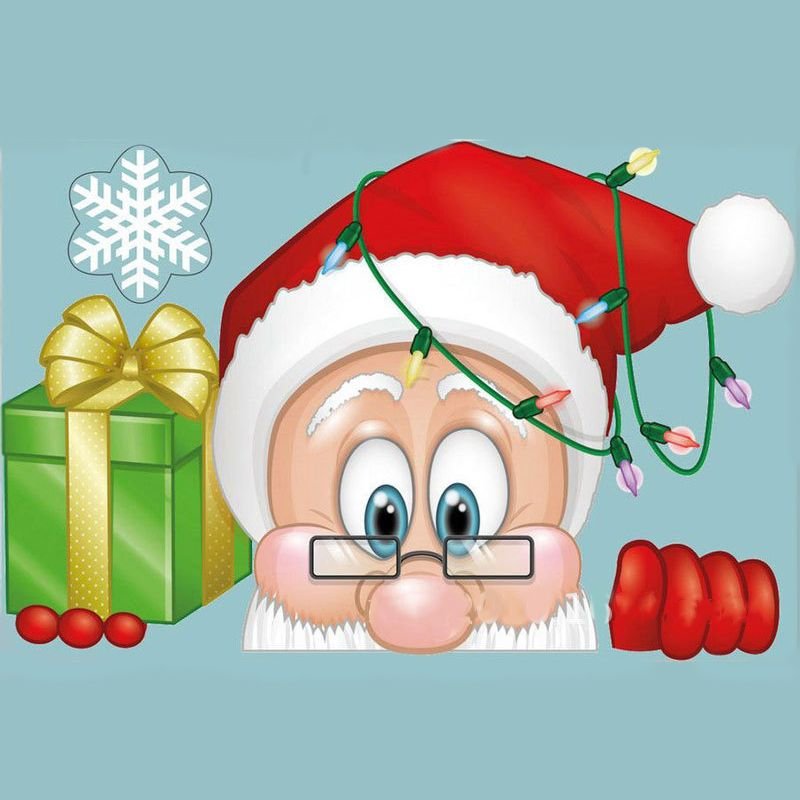 Дед Мороз выглядывает