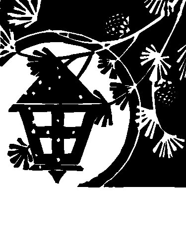 Новогодний фонарь трафарет на окно