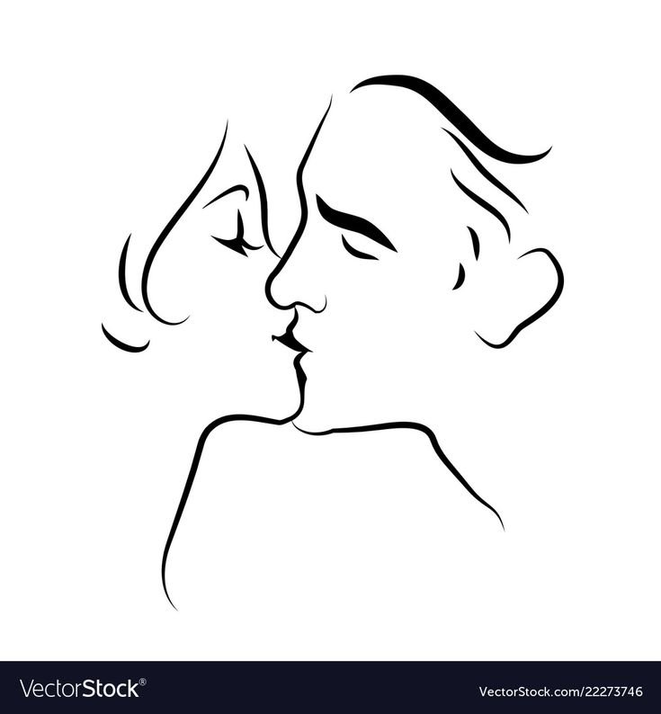 Силуэт лица мужчины и женщины