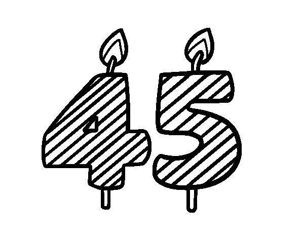 Цифра 45 раскраска