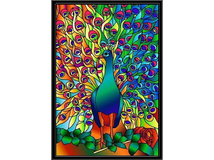Витраж Павлин