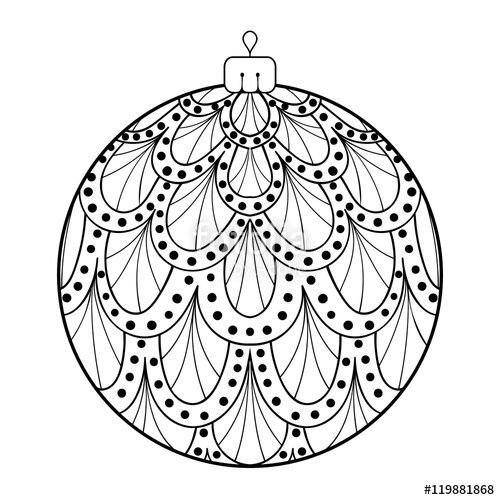 Новогодние шары раскраска