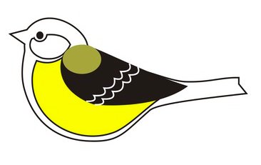 Трафарет синички