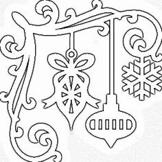 Трафареты на окна новогодние угловые