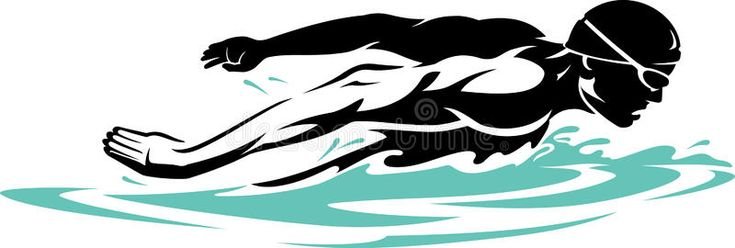 Плавание на белом фоне