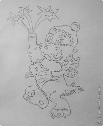 Вытынанка дракон