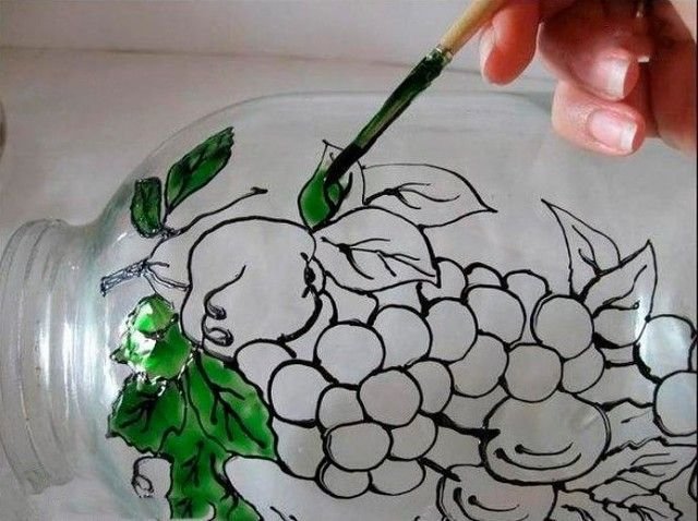 Рисование по стеклу акриловыми красками
