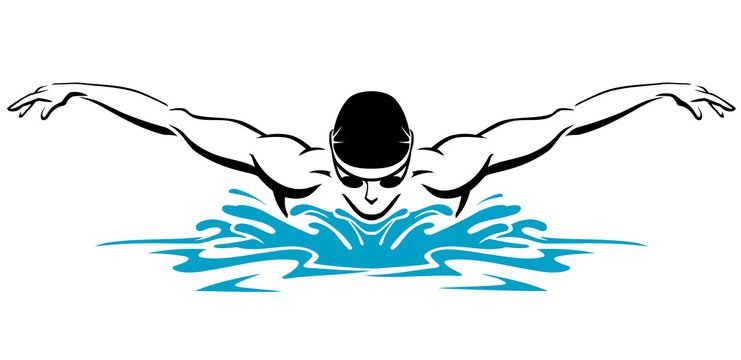 Силуэт пловца Баттерфляй