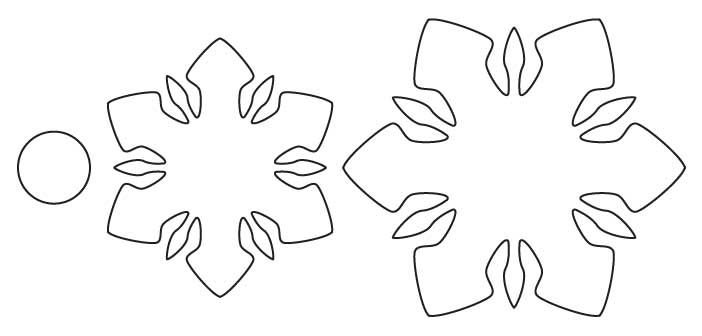 Трафарет снежинки из фетра