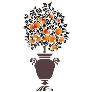 Трафарет апельсиновое дерево