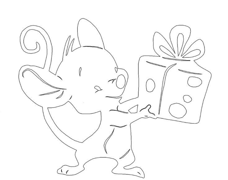 Трафареты на окно новый год мышата