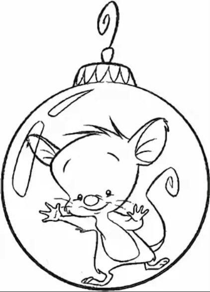Новогодняя мышка раскраска