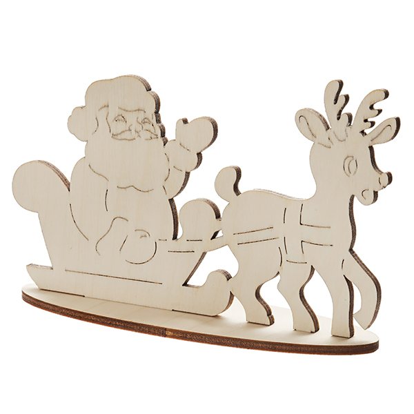 Олень и сани из пенопласта