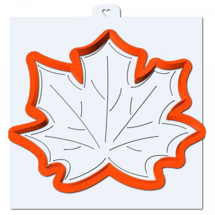 Грибок, листик трафарет для пряников