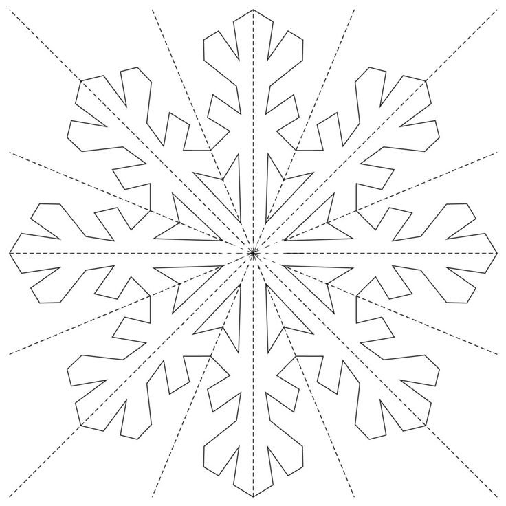 Снежинка трафарет для вырезания