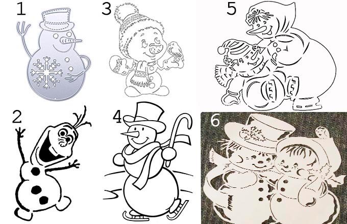 Вытынанки Веселые Снеговики