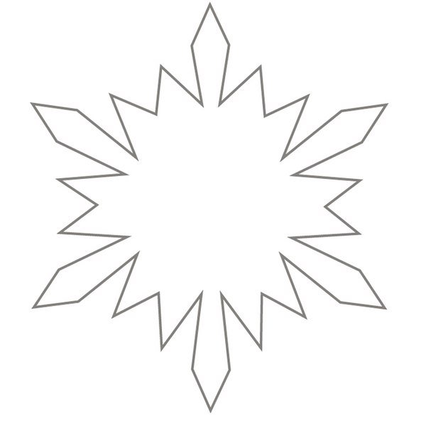 Контур снежинки для вырезания