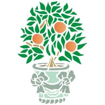 Трафарет апельсиновое дерево