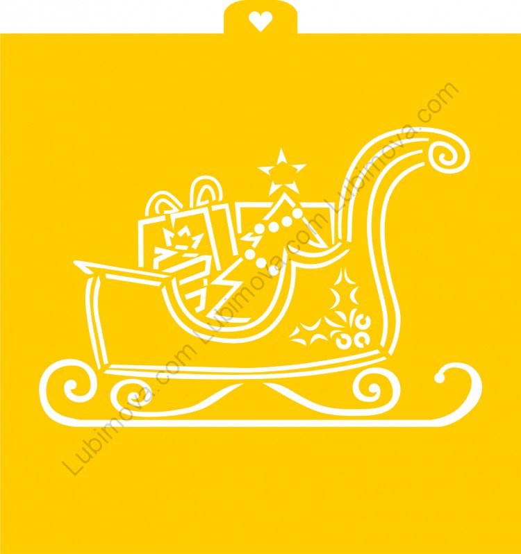 Сани трафарет