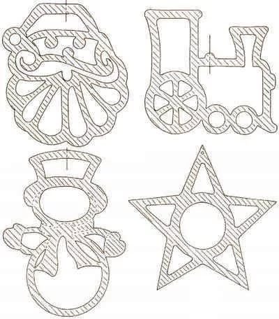 Трафарет новогодних игрушек из фанеры