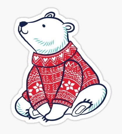 Белый мишка в шарфе