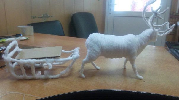 Фигурки животных из ваты