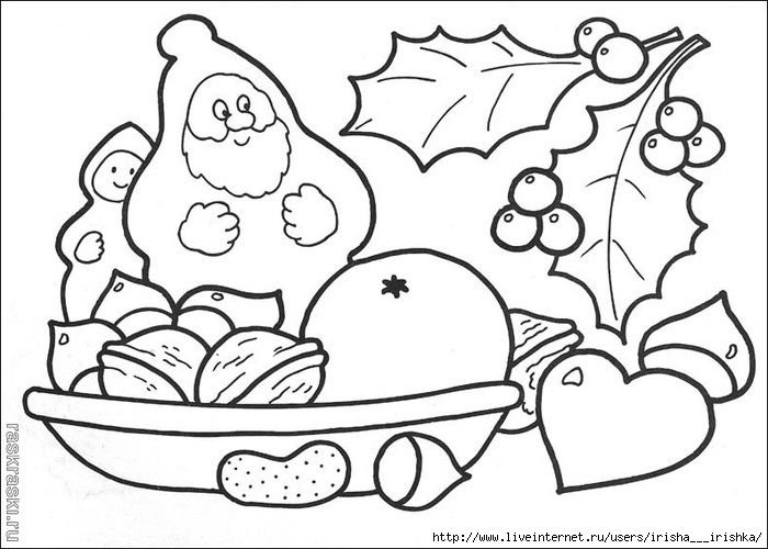 Новогодний натюрморт раскраска