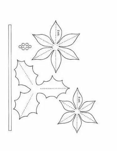 Пуансеттия Рождественская из фоамирана