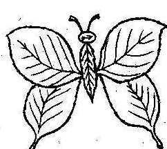 Трафарет для аппликации из листьев