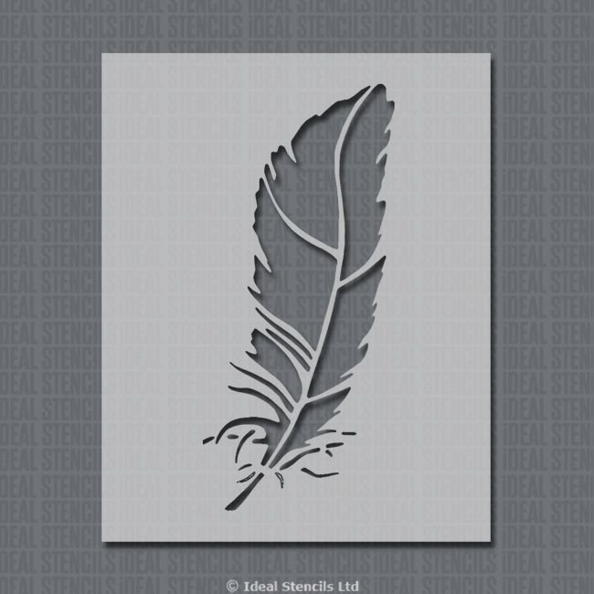 Трафарет перо на стену