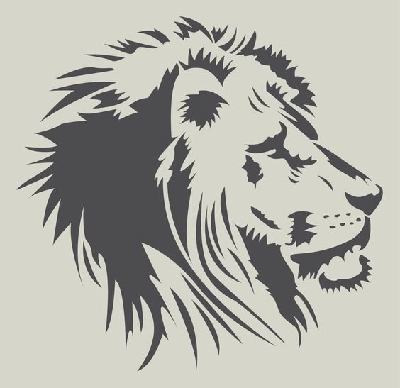 Трафарет Льва для тату