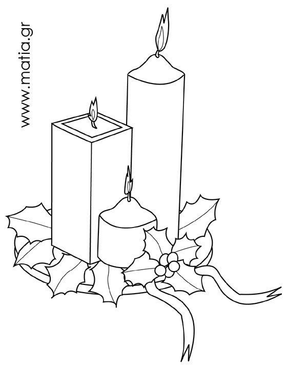 Трафарет свеча Новогодняя