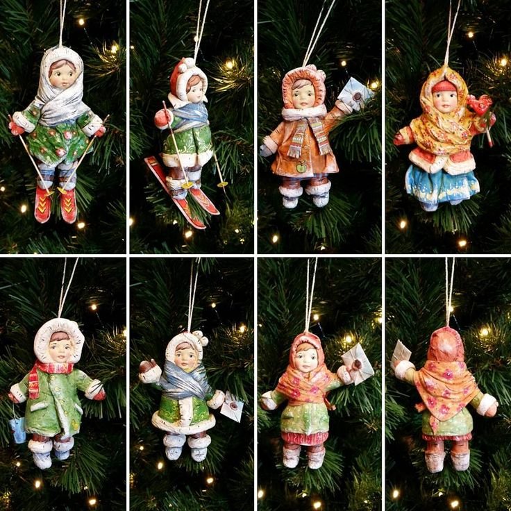 Рождественские игрушки из ваты