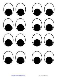 Глазки для поделок черно белые