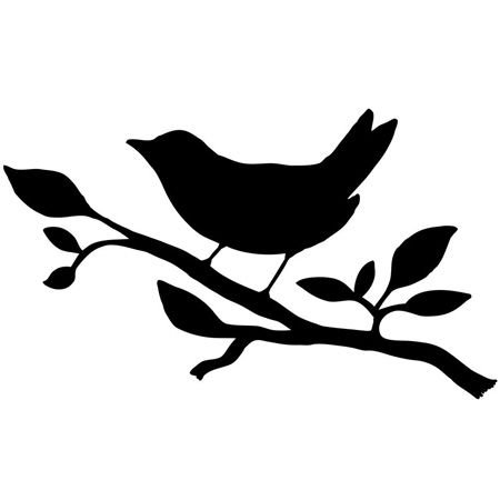 Силуэт птицы на ветке