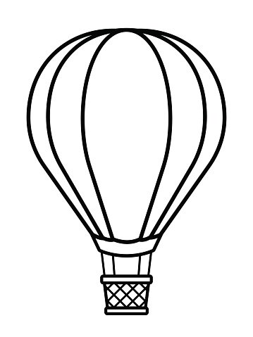 Раскраска воздушные шары с корзиной