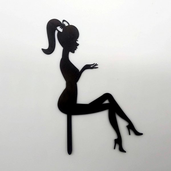 Топпер силуэт девушки на торт